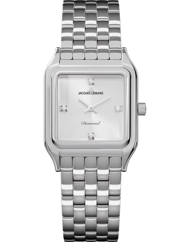Jacques Lemans Damenarmbanduhr Diamond Watches Quarz Edelstahl Silber