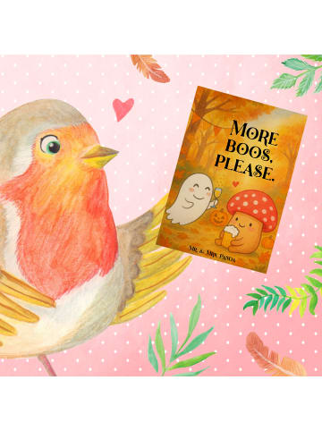 Mr. & Mrs. Panda Klappkarte Gespenst  Prost  Design mit Spruch in Weiß