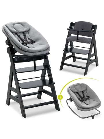 Hauck Alpha Plus 4-tlg. Newborn Set - Hochstuhl in schwarz,grau