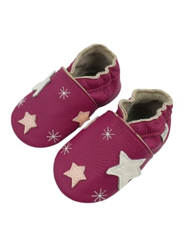 Bemesu Baby-Leder-Laufschuhe, mit rutschfester Sohle - Schneeflocken- und Sternenmuster