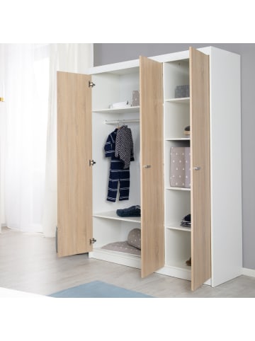roba Kleiderschrank Gabriella 3-türig weiß gefräst fürs Kinderzimmer