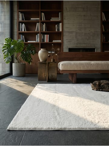 KADIMA DESIGN Teppichläufer Uni Antirutsch pflegeleicht Wohnzimmer Schlafzimmer in Creme