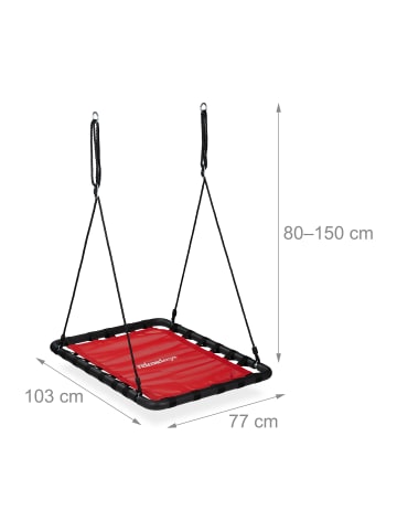 relaxdays Nestschaukel in Rot - (B)103 x (H)159 x (T)77 cm