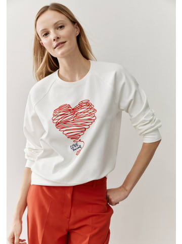 More & More süßes Langarm-Sweatshirt, Herz in off white