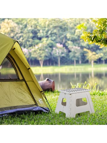 relaxdays 2 x Klapphocker in Weiß - (B)37 x (H)30 cm x (T)29 cm