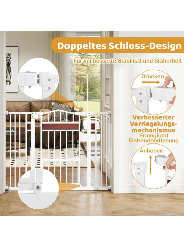 COSTWAY Türschutzgitter Hunde in Weiß