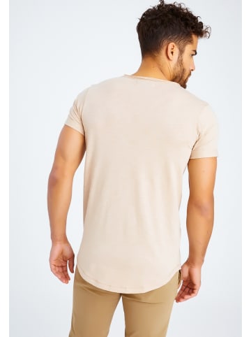 Leif Nelson Herren T-Shirt Rundhals Herren T-Shirt Rundhals LN-8209 in beige