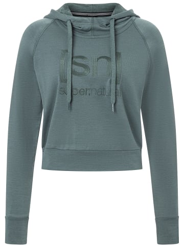 super.natural Merino Hoodie in graugrün