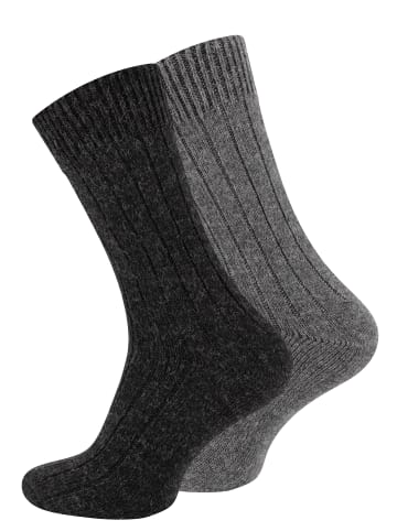 Cotton Prime® 2 Paar Wollsocken Alpaka Socken in anthrazit/grau