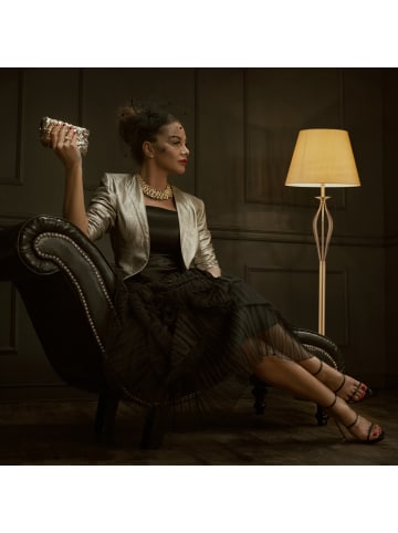 relaxdays Schirmlampe in Gold - (H)158 x Ø39 cm