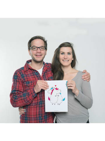 Mr. & Mrs. Panda Poster Einhorn Mitteilung ohne Spruch in Weiß