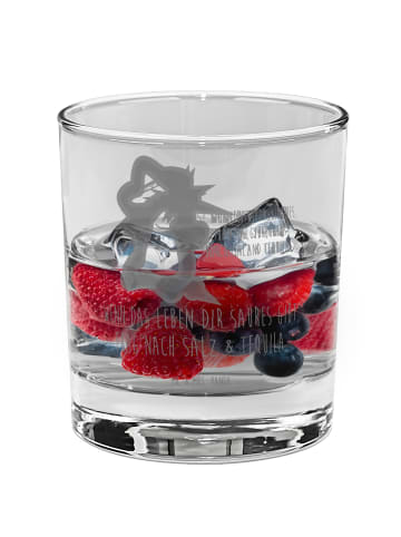 Mr. & Mrs. Panda Blümchentailglas Axolotl Tequila mit Spruch in Transparent