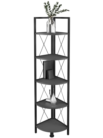 VCM  Metall Holz Eckregal Bücher Insasi 5fach in Anthrazit