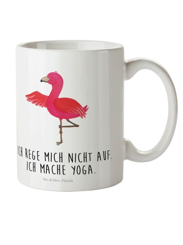 Mr. & Mrs. Panda Pott Flamingo Yoga mit Spruch in Weiß