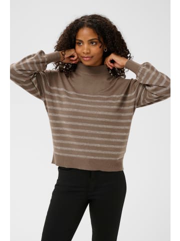 Kaffe Strickpullover KAlizz Loose fit in Morel Melange W. Silver Lurex