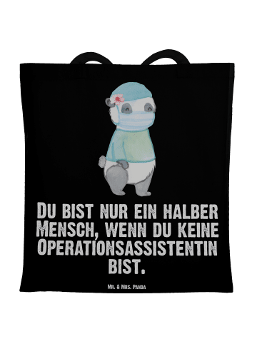 Mr. & Mrs. Panda Shopping Tasche Operationsassistentin Herz mit ... in Schwarz