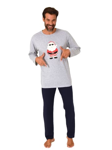 NORMANN Schlafanzug Weihnachten langarm Nikolaus - 88400 in Grau-mel.