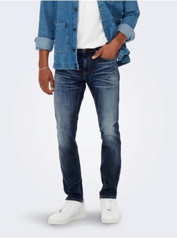 Only&Sons Regular Fit Straight Denim Jeans ONSWEFT in Blau