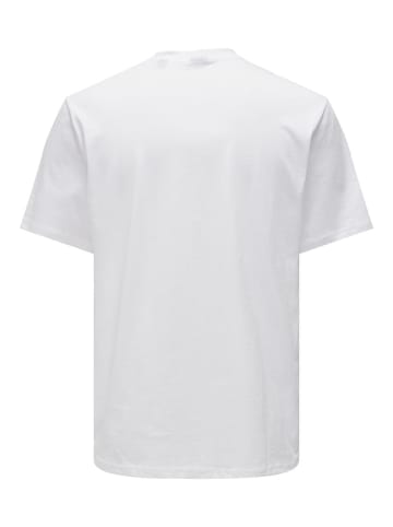 Only&Sons Basic Rundhals T-Shirt Gummidruck Normal geschnitten in Weiß