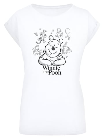 F4NT4STIC T-Shirt Winnie Puuh Der Bär Collage Sketch in weiß
