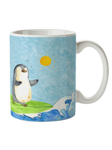 Mr. & Mrs. Panda Pott Pinguin Surfer ohne Spruch in Eisblau