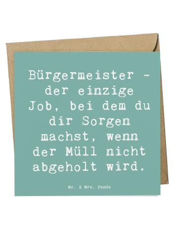 Mr. & Mrs. Panda Deluxe Karte Spruch Bürgermeister Job mit Spruch in Meeresbrise