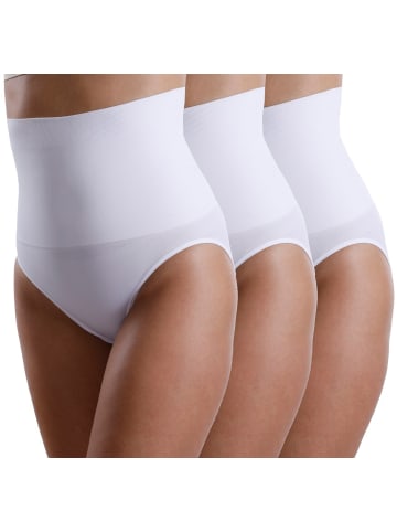 Yenita® 3er Set Seamless Form-Slip Figurformender Taillenslip in weiss