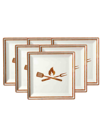 Ritzenhoff & Breker 6er Set Speiseteller Rusty in Braun 26 x 26 cm in braun