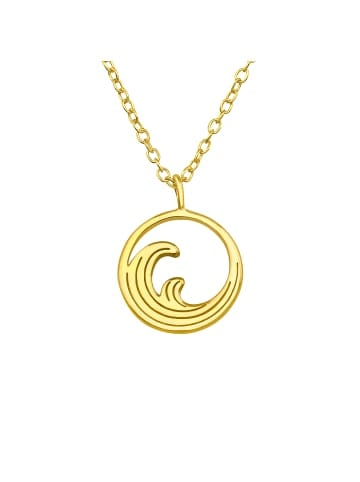 Alexander York Kette mit Anhänger WELLE in Gold aus 925 Sterling Silber, 2-tlg. in gold