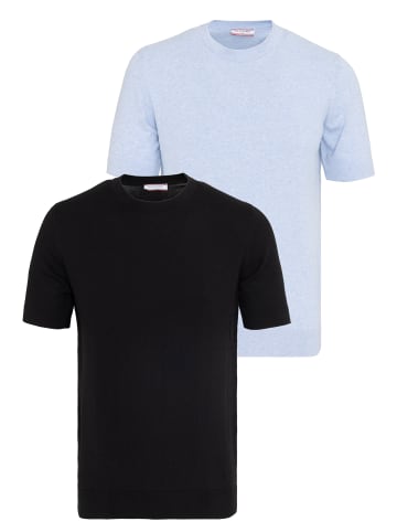 Felix Hardy T-Shirt in Schwarz-Blau Meliert