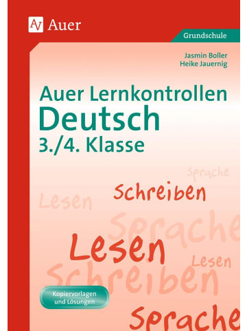 Auer Verlag Auer Lernkontrollen Deutsch, Klasse 3/4 | Mit Kopiervorlagen und Lösungen