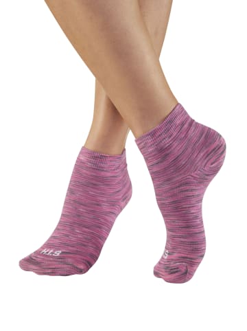 H.I.S Kurzsocken in 2x pink meliert, 2x pink, 2x schwarz