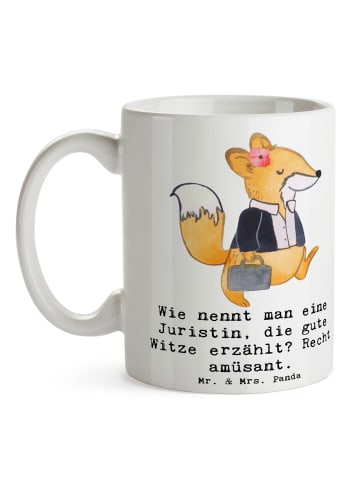 Mr. & Mrs. Panda Henkeltasse Juristin Humor mit Spruch in Weiß