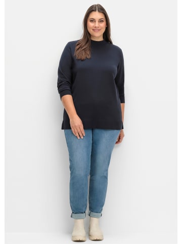 sheego Feinstrickpullover in tiefblau