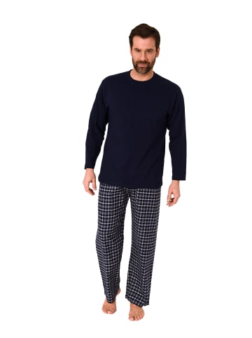 NORMANN Schlafanzug Pyjama lang Flanell Hose - 67433 in navy