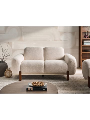 Beliani 2-Sitzer Sofa ODNES in Weiß/Braun - (W) 168 x (H) 81 x (L) 90 cm