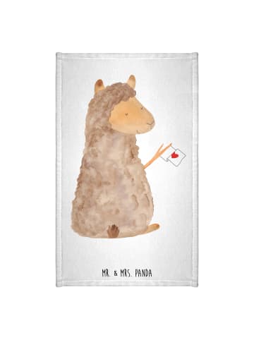 Mr. & Mrs. Panda Handtuch Alpaka Fahne ohne Spruch in Weiß
