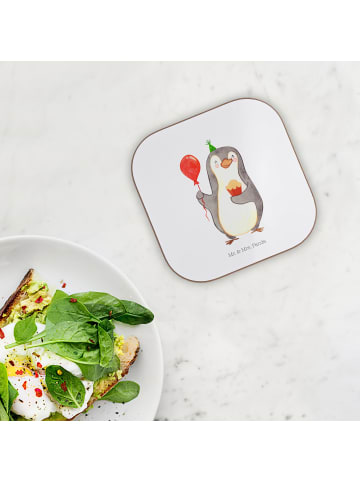 Mr. & Mrs. Panda Untersetzer für Gläser Pinguin Geburtstag ohne ... in Weiß