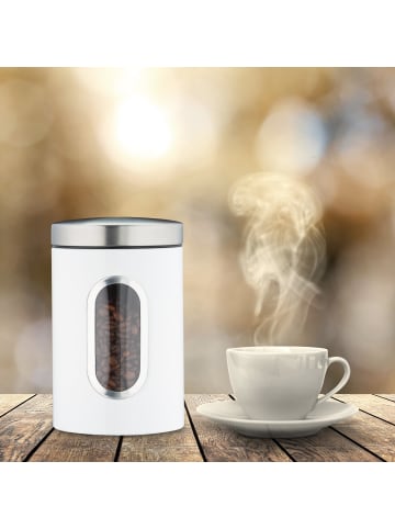 relaxdays 6x Vorratsdose in Weiß - 1,4 l