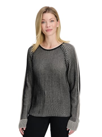 Betty Barclay Grobstrick-Pullover mit Rippenstruktur in Patch Black/Beige