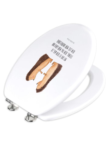 Mr. & Mrs. Panda Toilettendeckel Igel Liebe mit Spruch in Weiß