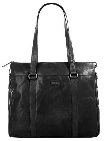 SPIKES & SPARROW Shopper echt Leder in schwarz