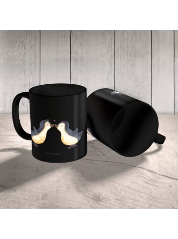 Mr. & Mrs. Panda Pott Pinguin Liebe ohne Spruch in Schwarz