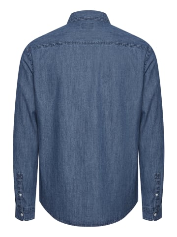 BLEND Meliertes Langarm Jeans Hemd aus Baumwolle BHANTES in Blau-2