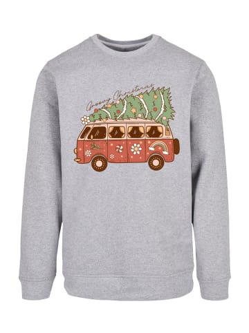 F4NT4STIC Sweatshirt Groovy Weihnachten Camper Van in grau meliert