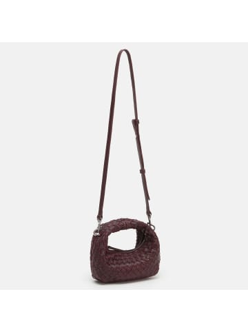 Les Visionnaires Greta Micro weave Handtasche Leder 20 cm in aubergine