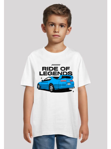 F4NT4STIC T-Shirt Blaues Rennauto in weiß