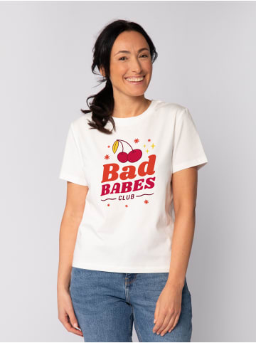 wat? Apparel T-Shirt Bad babes club in Off White