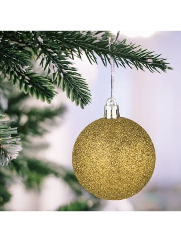 relaxdays 100-tlg. Weihnachtskugeln Set in Gold