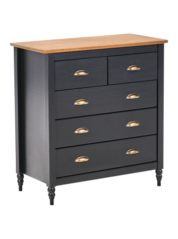 Beliani Kommode SHILLINGTON in Schwarz/Gold/Braun - (W) 79 x (H) 83 x (L) 40 cm